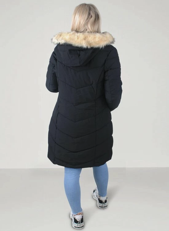 Paragoose - Lange Dames Winterjas - Model Julie - Teddy Gevoerde Capuchon - Zwart 3 Paragoose - Lange Dames Winterjas - Model Julie - Teddy Gevoerde Capuchon - Zwart - Afbeelding 3