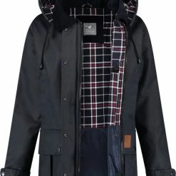 MGO Leisure Wear MGO Waxjas Leeds Dames - 100% Gewaxt Katoen - Winddicht En Waterdicht - Blauw - Maat M