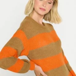 LOLALIZA Gebreide Jurk Met Colorblock - Camel - Maat XL -Dameskleding Verkoop 550x775 3