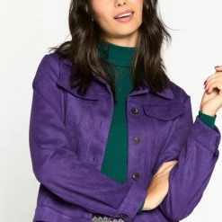 LOLALIZA Suede Jasje - Paars - Maat 40