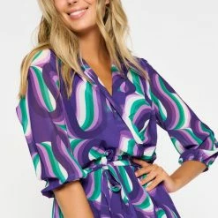 LOLALIZA Wikkeljurk Met Retroprint - Paars - Maat 38 10 LOLALIZA Wikkeljurk Met Retroprint - Paars - Maat 38 -Dameskleding Verkoop 550x780 12