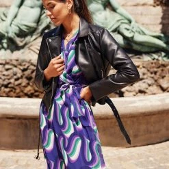 LOLALIZA Wikkeljurk Met Retroprint - Paars - Maat 38 15 LOLALIZA Wikkeljurk Met Retroprint - Paars - Maat 38 -Dameskleding Verkoop 550x780 13