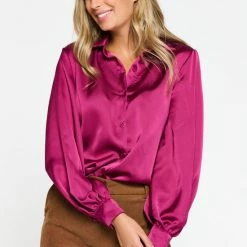 LOLALIZA Satijnen Hemd Met Pofmouwen - Paars - Maat 44 12 LOLALIZA Satijnen Hemd Met Pofmouwen - Paars - Maat 44 -Dameskleding Verkoop 550x780 15