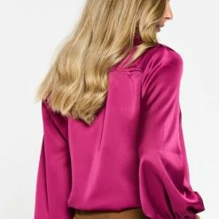 LOLALIZA Satijnen Hemd Met Pofmouwen - Paars - Maat 44 13 LOLALIZA Satijnen Hemd Met Pofmouwen - Paars - Maat 44 -Dameskleding Verkoop 550x780 16