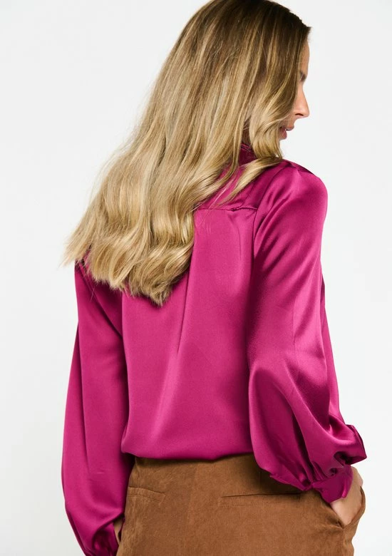 LOLALIZA Satijnen Hemd Met Pofmouwen - Paars - Maat 44 7 LOLALIZA Satijnen Hemd Met Pofmouwen - Paars - Maat 44 - Afbeelding 7