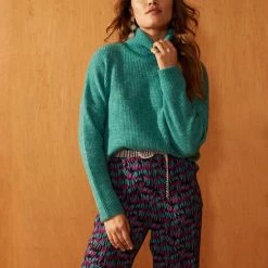 YDENCE Knitted Sweater Kiki - Turquoise Turquoise