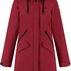 Kjelvik Dames Softshell Parka - Winterparka Softshell - Chanela - Rood - Maat 40