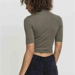 Urban Classics Crop Top -M- Turtleneck Groen -Dameskleding Verkoop 550x791 4