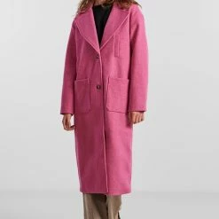 Pieces Jas Pcnili Long Coat 17128918 Rose Violet/melange Dames Maat - L -Dameskleding Verkoop 550x794 11