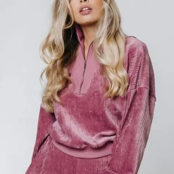 Colourful Rebel Litzy Rib Trui Roze Dames - Basic Fit - Katoen - M