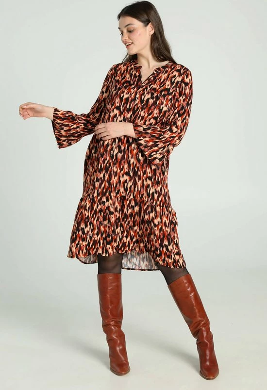 Cassis Korte Jurk In Viscose Met Dierenhuidmotief 8 Cassis Korte Jurk In Viscose Met Dierenhuidmotief - Afbeelding 8