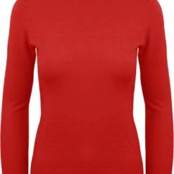 Merkloos Trui Pearson - Basic Zachte Coltrui - Ruimvallend - Dun Gebreid - Rood -Dameskleding Verkoop 550x808 1