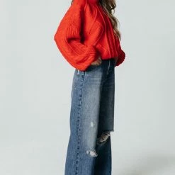 Colourful Rebel Olivia Trui Oranje Dames - Basic Fit - Katoen - S