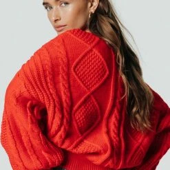 Colourful Rebel Olivia Trui Oranje Dames - Basic Fit - Katoen - S -Dameskleding Verkoop 550x812 2