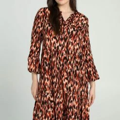 Cassis Korte Jurk In Viscose Met Dierenhuidmotief