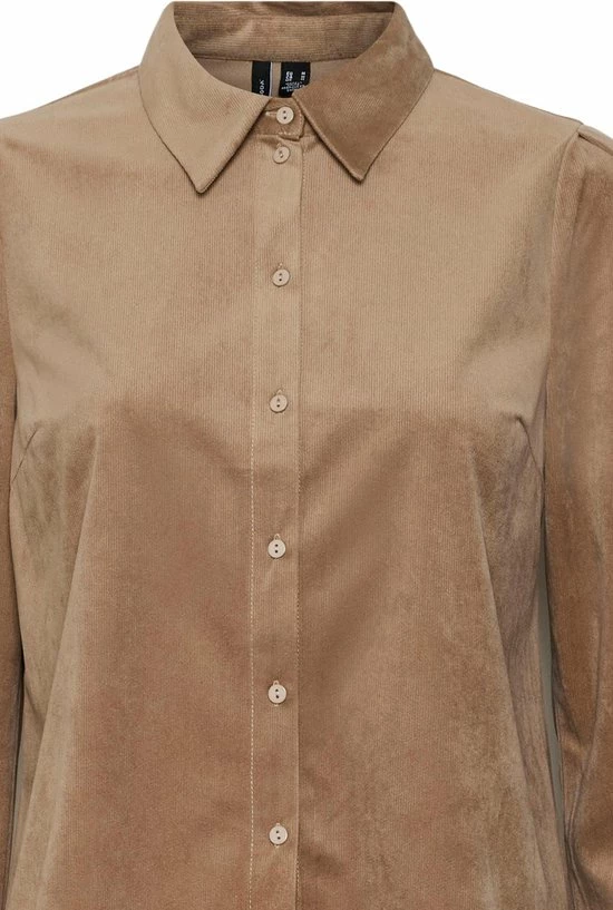 Vero Moda Blouse Vmida Ls Corduroy Shirt Wvn 10273371 Silver Mink Dames Maat - XL 2 Vero Moda Blouse Vmida Ls Corduroy Shirt Wvn 10273371 Silver Mink Dames Maat - XL - Afbeelding 2