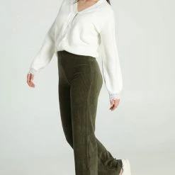 Cassis Lange, Effen Broek In Ribfluweel -Dameskleding Verkoop 550x818 12