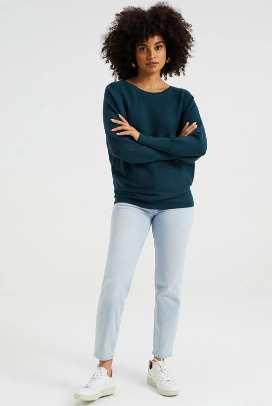 WE Fashion Dames Fijngebreide Trui Met Ribstructuur 2 WE Fashion Dames Fijngebreide Trui Met Ribstructuur - Afbeelding 2