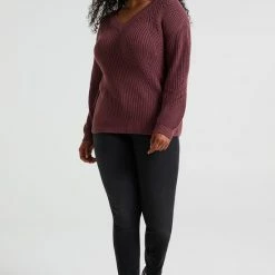 WE Fashion Dames Grofgebreide Trui - Curve