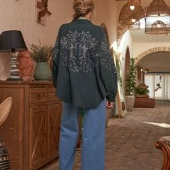 Merkloos Shiva Mode Blouse Dames Kimono Pauw Geborduurde 8 Merkloos Shiva Mode Blouse Dames Kimono Pauw Geborduurde -Dameskleding Verkoop 550x823 3