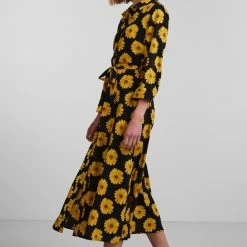 Pieces Jurk Pcjapril 3/4 Ankle Dress D2d Bc 17135407 Black/sunflower Dames Maat - M -Dameskleding Verkoop 550x824 130