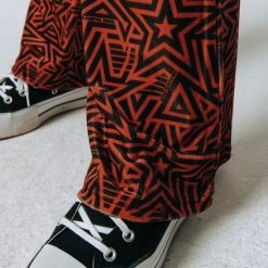 Colourful Rebel Star Velvet Broek Oranje Dames - Wijduitlopende Fit - Polyester - L -Dameskleding Verkoop 550x824 162