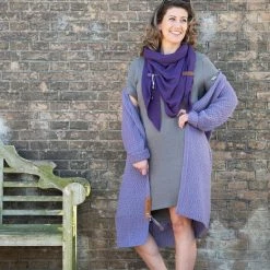 Knit Factory Luna Lang Gebreid Dames Vest - Bordeaux - 40/42 -Dameskleding Verkoop 550x824 67