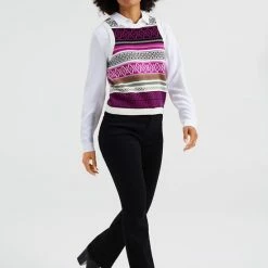 WE Fashion Dames Gebreide Slipover Met Jacquard Dessin -Dameskleding Verkoop 550x825 195