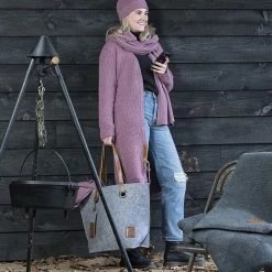 Knit Factory Luna Lang Gebreid Dames Vest - Bordeaux - 40/42 -Dameskleding Verkoop 550x825 220