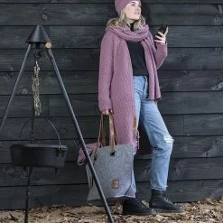 Knit Factory Luna Lang Gebreid Dames Vest - Bordeaux - 40/42 -Dameskleding Verkoop 550x825 224