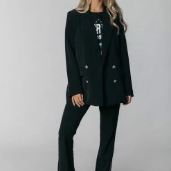 Colourful Rebel Riley Slit Broek Zwart Dames - Oversized Fit - Polyester - XS