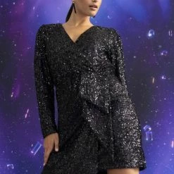 WE Fashion Dames Jurk Met Pailletten -Dameskleding Verkoop 550x825 300