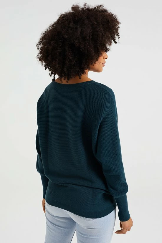 WE Fashion Dames Fijngebreide Trui Met Ribstructuur 3 WE Fashion Dames Fijngebreide Trui Met Ribstructuur - Afbeelding 3