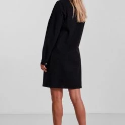 Pieces Jurk Pcperry L/s Denim Dress-vi/noos Bc 17111319 Black Denim Dames Maat - M -Dameskleding Verkoop 550x825 341
