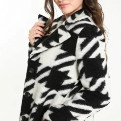 Cassis Wollen Mantel Met Pied-de-poulemotief Wollen Mantel Met Pied-de-poulemotief -Dameskleding Verkoop 550x825 38