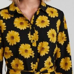 Pieces Jurk Pcjapril 3/4 Ankle Dress D2d Bc 17135407 Black/sunflower Dames Maat - M -Dameskleding Verkoop 550x825 442