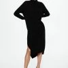 Mango Jurk Gebreide Jurk Met Trechterhals 37095939 99 Dames Maat - S