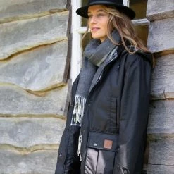 MGO Leisure Wear MGO Waxjas Leeds Dames - 100% Gewaxt Katoen - Winddicht En Waterdicht - Zwart - Maat XL -Dameskleding Verkoop 550x825 516