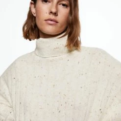 Mango Jurk Geribde Jurk Met Omgeslagen Col 37067731 05 Dames Maat - L -Dameskleding Verkoop 550x825 621