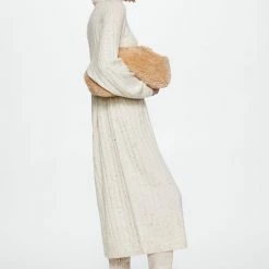 Mango Jurk Geribde Jurk Met Omgeslagen Col 37067731 05 Dames Maat - L -Dameskleding Verkoop 550x825 622