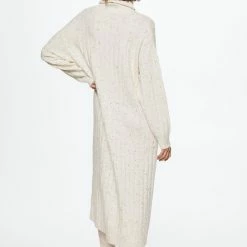 Mango Jurk Geribde Jurk Met Omgeslagen Col 37067731 05 Dames Maat - L -Dameskleding Verkoop 550x825 624