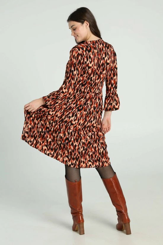 Cassis Korte Jurk In Viscose Met Dierenhuidmotief 6 Cassis Korte Jurk In Viscose Met Dierenhuidmotief - Afbeelding 6