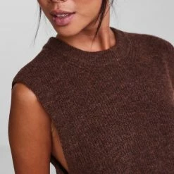 Pieces Dames Top - Gebreide Spencer - Bruin - Maat L -Dameskleding Verkoop 550x825 630