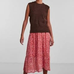 Pieces Dames Top - Gebreide Spencer - Bruin - Maat L -Dameskleding Verkoop 550x825 631