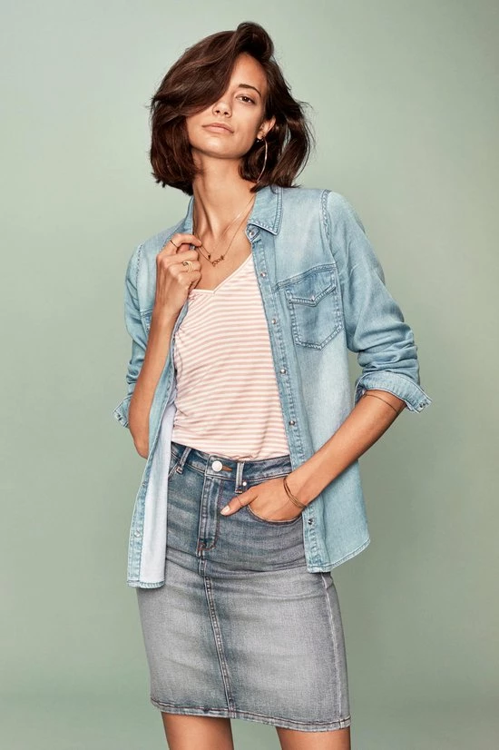 VILA VIBISTA DENIM SHIRT/SU-NOOS Dames Blouse - Maat L 7 VILA VIBISTA DENIM SHIRT/SU-NOOS Dames Blouse - Maat L - Afbeelding 7