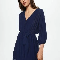 Mango Jurk Korte Jurk Met Ceintuur 37053838 52 Dames Maat - M