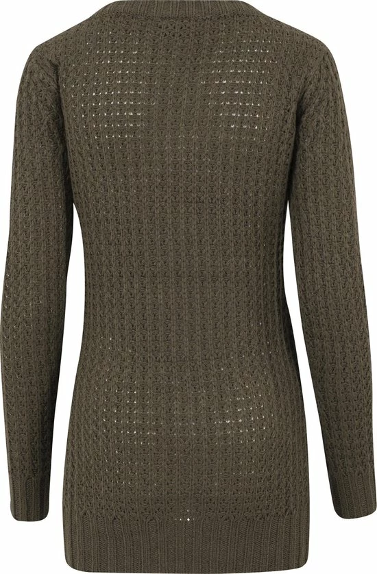 Urban Classics Dames Trui Ladies Long Wideneck Sweater Olive 2 Urban Classics Dames Trui Ladies Long Wideneck Sweater Olive - Afbeelding 2